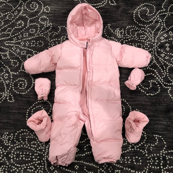 gap down puffer snowsuit